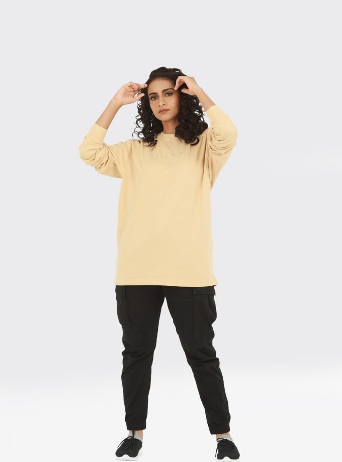 Women's Oversized Long-Sleeves Tee - HIPHOP