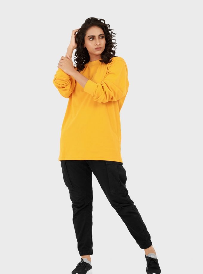 Women's Oversized Long-Sleeves Tee - HIPHOP