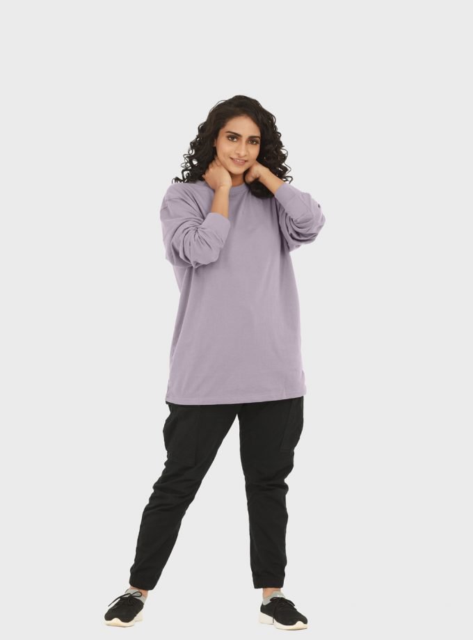 Women's Oversized Long-Sleeves Tee - HIPHOP