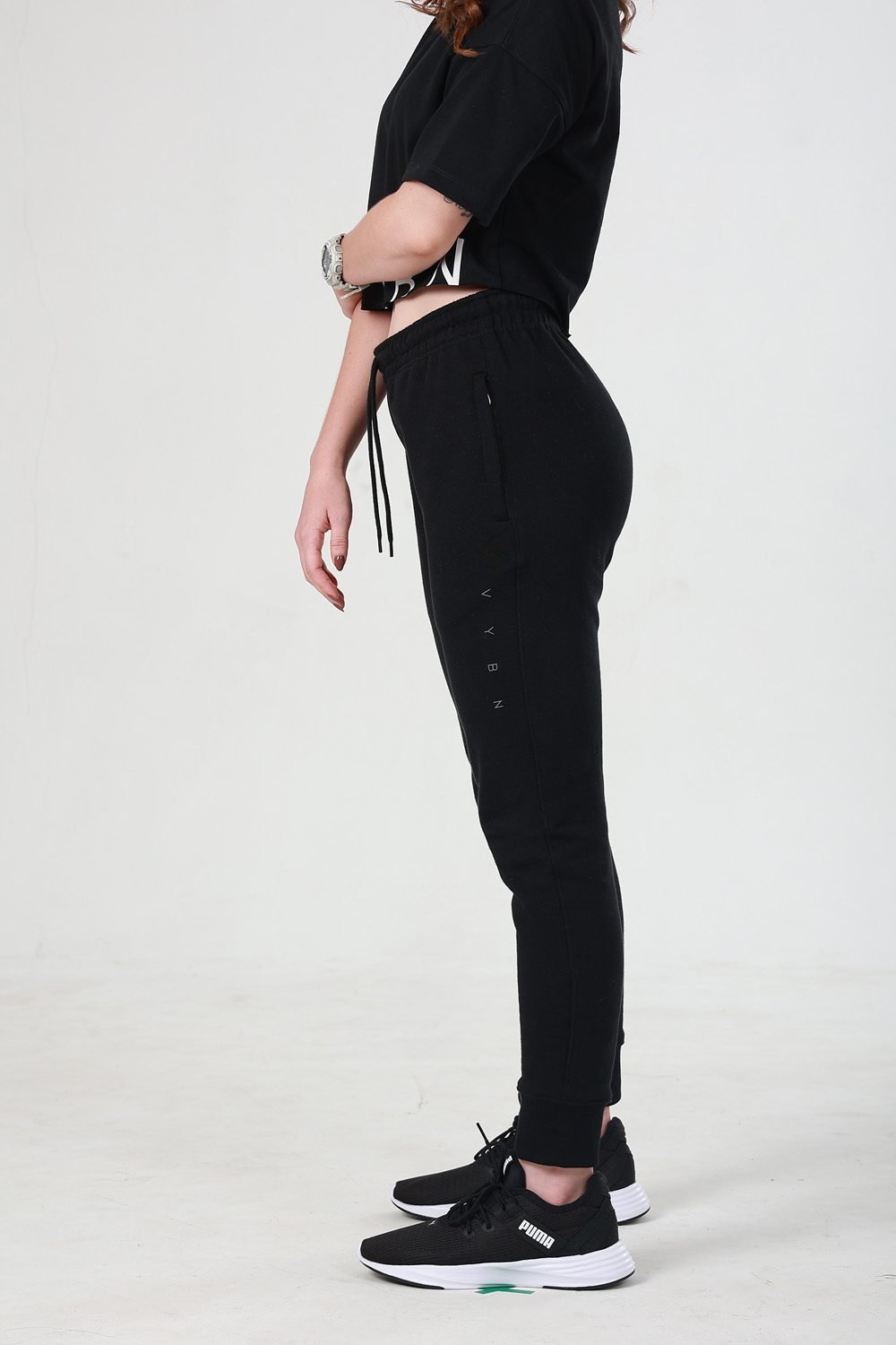 Women_s VYBN Track Pants Slim Fit in Color Jet Black 2