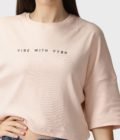 CROPPED COTTON T-SHIRT HALF SLEEVE IN PEACH COLOUR 5