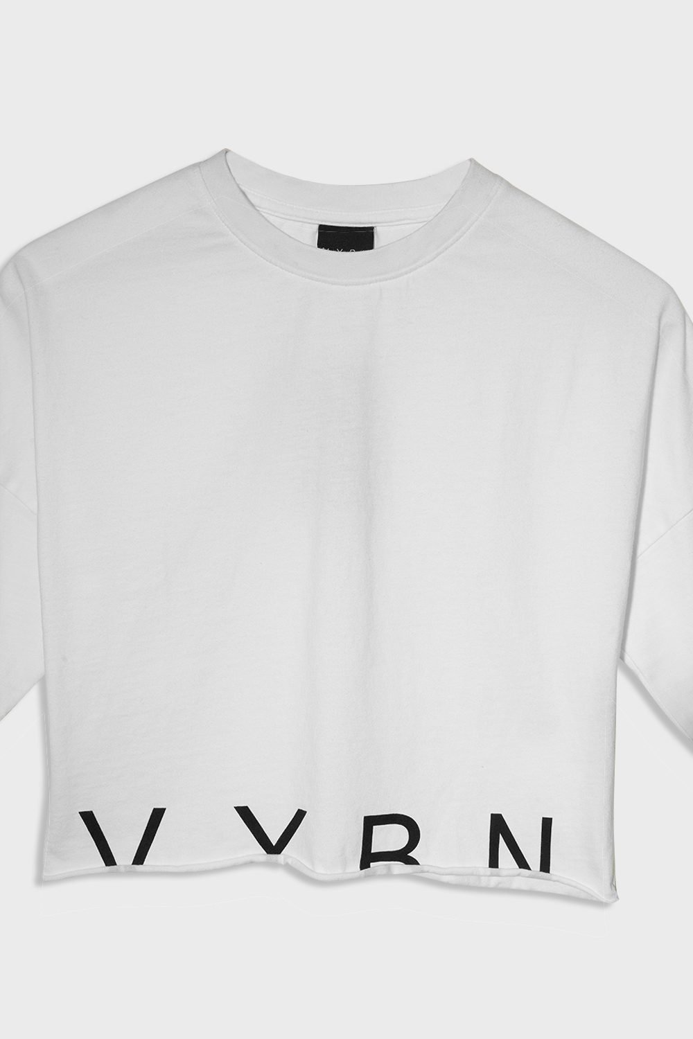 Women_s VYBN Crop Top Half Sleeve in Color White_Product 2
