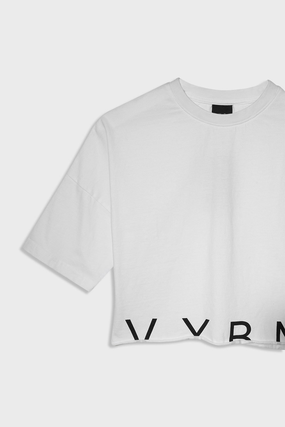 Women_s VYBN Crop Top Half Sleeve in Color White_Product 3