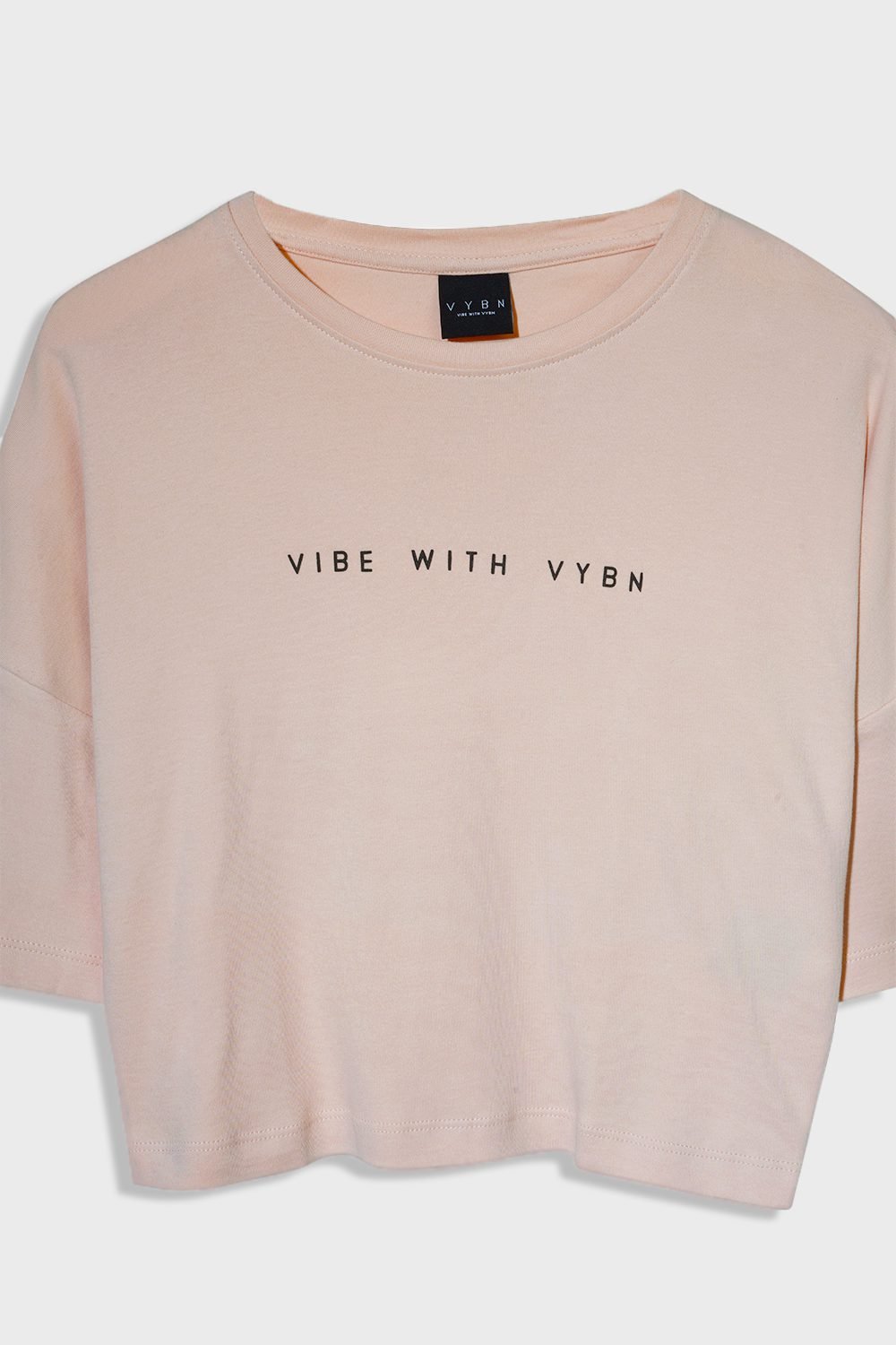 Women_s VYBN Crop Top Half Sleeve in Color Peach Dust_Product 2