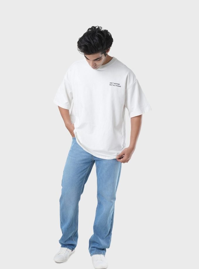 Men's Oversized Drop Shoulder T-Shirt - HIP HOP in Color Off white