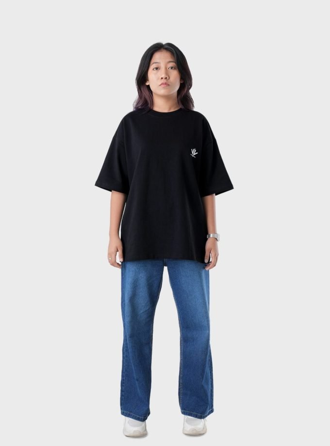 Women's Oversized Drop Shoulder T-Shirt - HIP HOP in Color Black