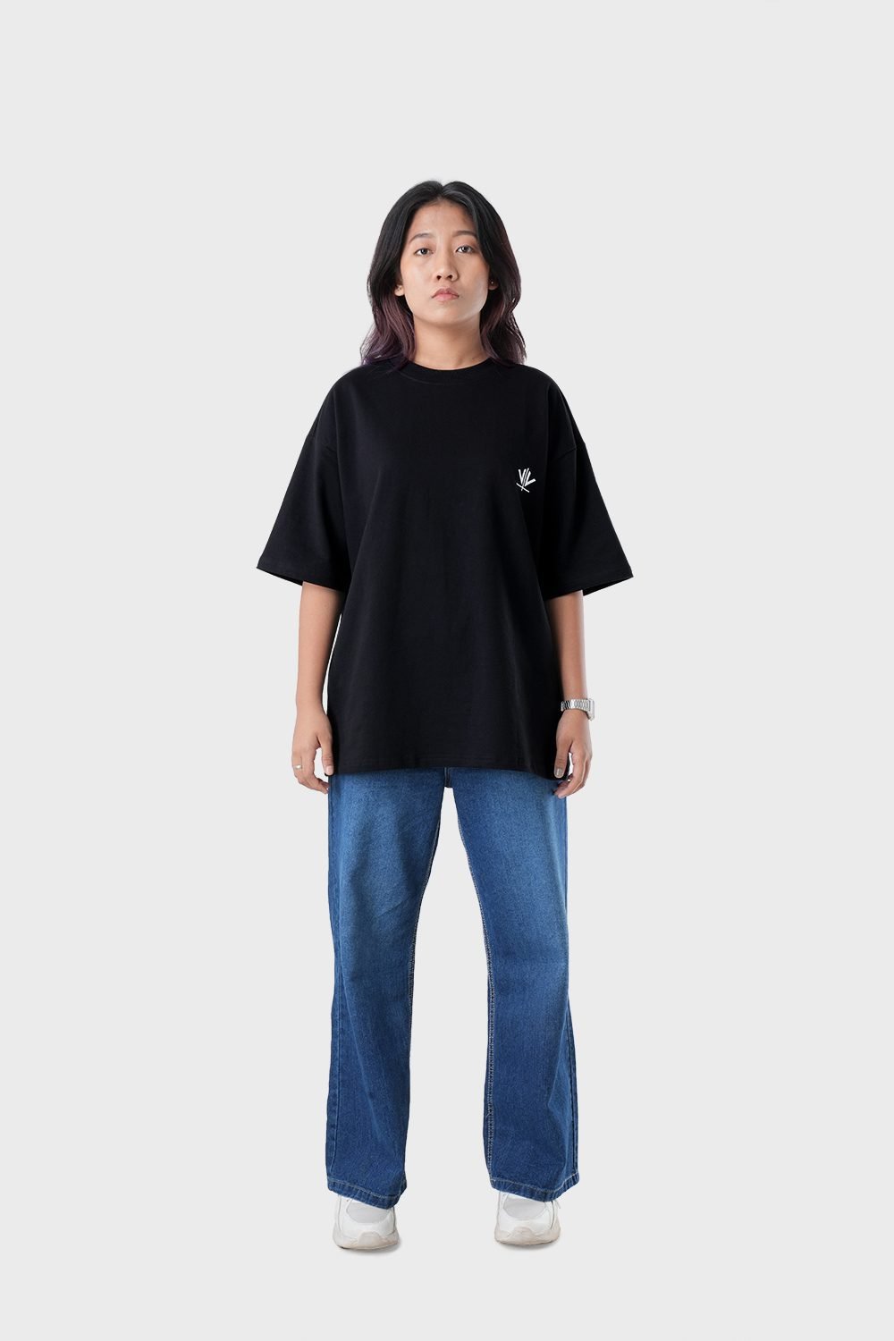 Women_s Drop Shoulder Half-Sleeves T-shirt -HIPHOP in Color Black1