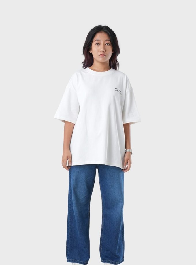 Women's Oversized Drop Shoulder T-Shirt - HIP HOP in Color Off White
