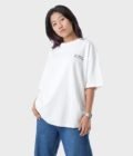 Women_s Drop Shoulder Half-Sleeves T-shirt -HIPHOP in Color Off white2