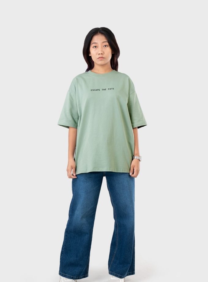 Women's Oversized Drop Shoulder T-Shirt - HIP HOP in Color Sage Green
