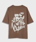 Men_s Oversized Drop Shoulder T-Shirt - HIP HOP in Color Brown in Color Brown flats
