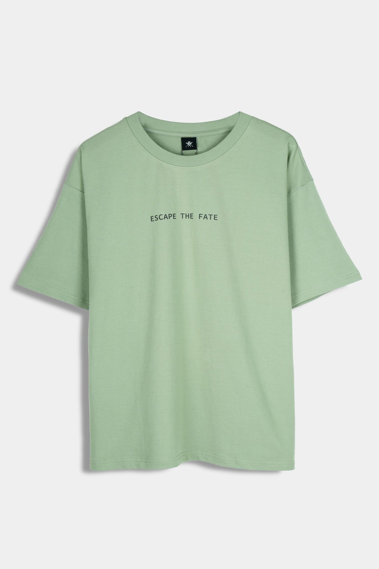 Men_s Oversized Drop Shoulder T-Shirt - HIP HOP in Color Sage green in Color Sage Green flats1